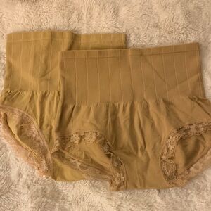 Munafie Seamless High-Waisted Tummy Shapewear Panties - Tan 2 pack